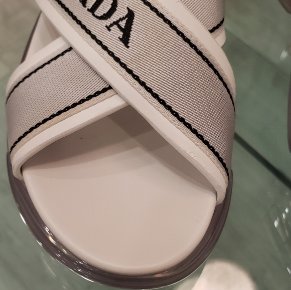 EUC - Prada white and clear casual platform sandals - Picture 3 of 14